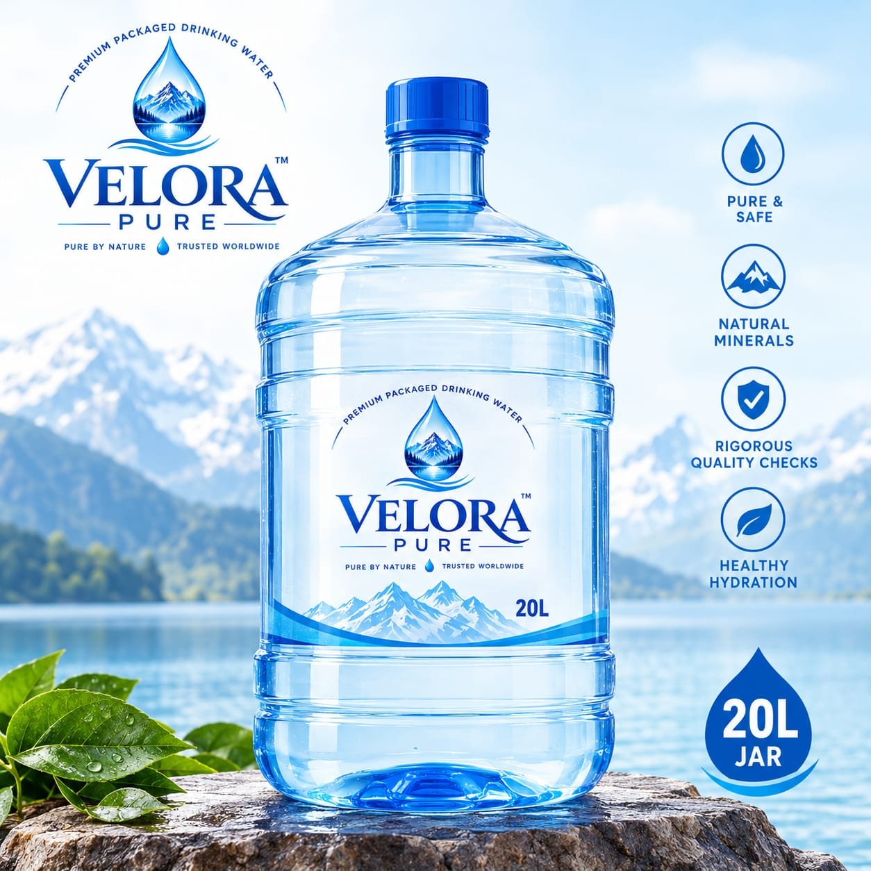 Velora Pure packaged drinking water bottles